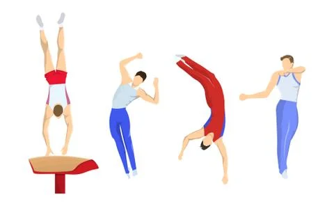 Vault in gymnastics. Ilustración de archivo