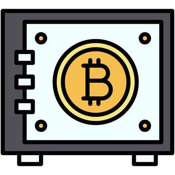 Vault icon, Bitcoin related vector illustration Ilustración de archivo