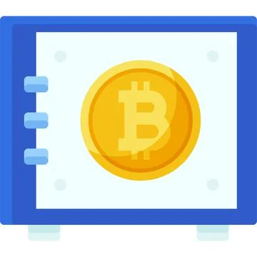 Vault icon, Bitcoin related vector illustration Ilustración de archivo