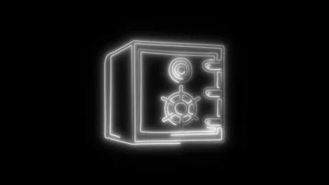 Vault Outline Icon in HD Video Neon Animation Stock-Footage 304552322