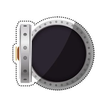 Vault safe deposit bank empty Stock Illustration