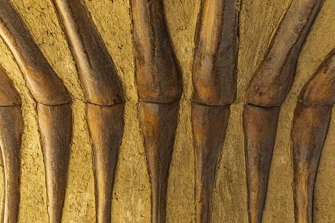 Vaulted ceiling with wooden substructure in the largest preserved mud town in Stock Photos