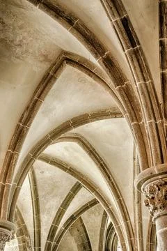 Vaulted Stone Ceiling Abstract Stock Photos