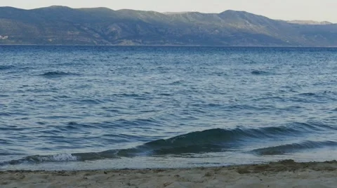 Vawes on Sandy Beach Stock Footage 54913619