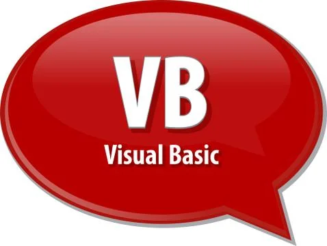 VB acronym definition speech bubble illustration Stock Illustration