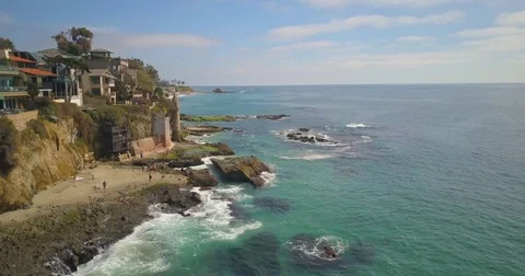 VB - Aerial view along shore Stock Footage 77702459