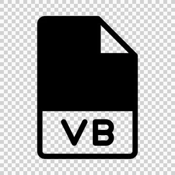 Vb file format icons. Files type symbol document icon. With a black fill de.. Illustrazione stock