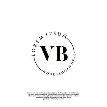VB Initial handwriting logo design Stock Illustration