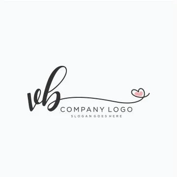 VB Initial handwriting logo design Stock Illustration
