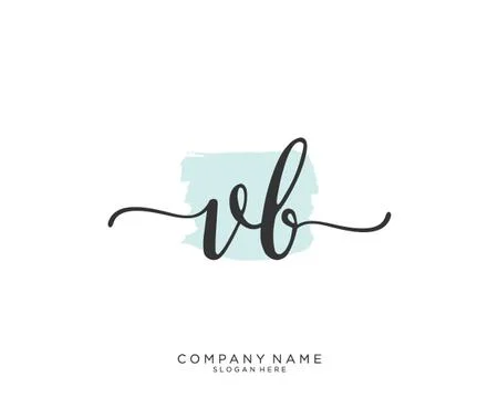 VB Initial handwriting logo design Stock Illustration