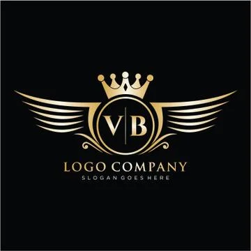 VB Letter Initial with Royal Wing Logo Template. Stock Illustration