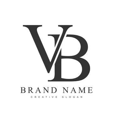 VB trendy logotype template. Initial letter v and b classic font style. Cre.. Stock Illustration