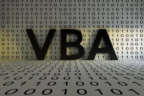 VBA concept text sunlight 3D illustration Stock Illustration