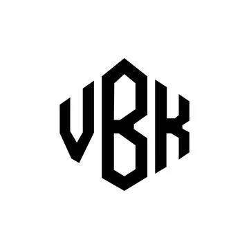 VBK letter logo design with polygon shape. VBK polygon and cube shape logo .. Stock Illustration