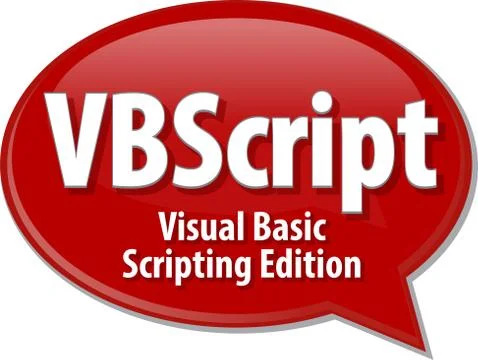 VBScript acronym definition speech bubble illustration Stock Illustration