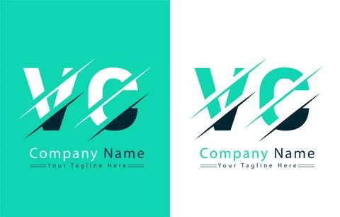VC Letter Logo Vector Design Template Elements Stock Illustration