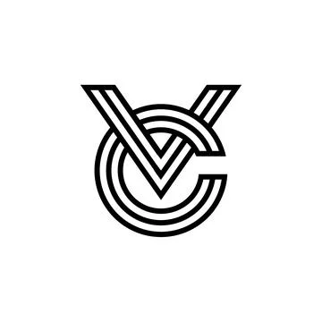 VC or CV letter monogram logo. Stock Illustration