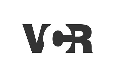 VCR bold and unique editable font logo for tech startups, consulting, corpo.. Stock Illustration
