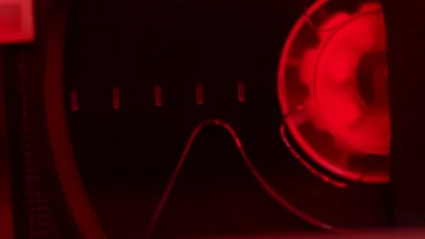 In a VCR, a cassette is inserted and the drum with the film rotates Stock-Footage 238529967