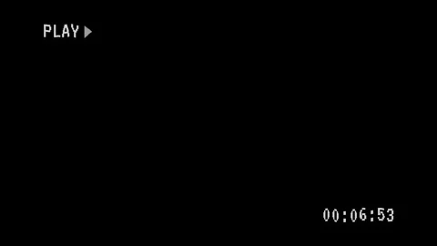 VCR or VHS play button interface with timecode on black background Stock Footage 314512913