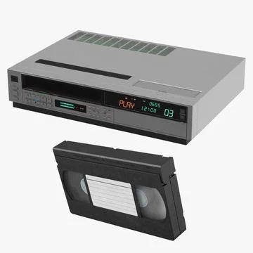 VCR Player and VHS Cassette 3D Model