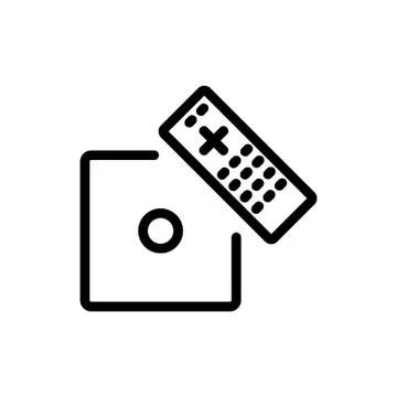 Vcr remote control icon vector outline illustration Stock Illustration
