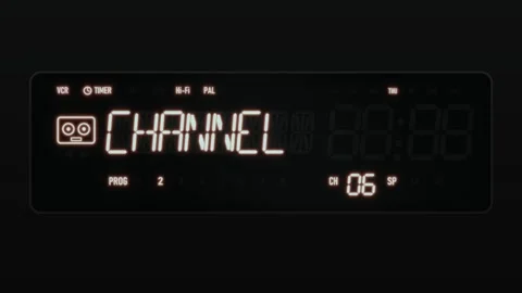 VCR VFD Timer Programming glow Stockbeeldmateriaal 347828465