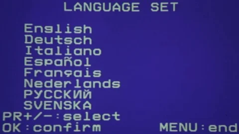 VCR VHS proj language choosing Stock Footage