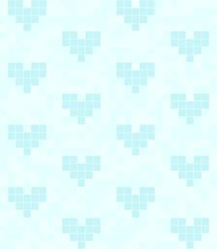 VCyan heart pattern. Seamless vector square background イラスト素材