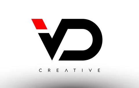 VD Creative Modern Letter Logo Design. VD Icon Letters Logo Vector Stock Illustration