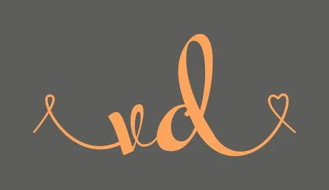VD initial wedding monogram calligraphy vector illustration. Hand drawn let.. Illustrazione stock