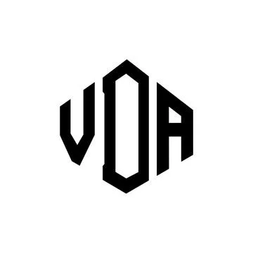 VDA letter logo design with polygon shape. VDA polygon and cube shape logo .. Illustrazione stock