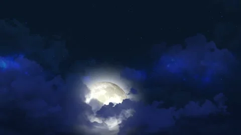 VDO Super moon.Full moon bue moon in night sky with the clouds Collection No. 1 Stock Footage 163014840