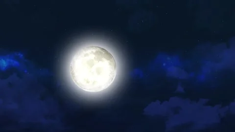 VDO Super moon.Full moon bue moon in night sky with the clouds Collection No.6 Stock Footage 163014894