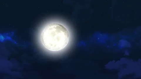 VDO Super moon.Full moon bue moon in night sky with the clouds Collection No.7 Stock Footage 163014905