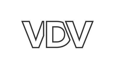 VDV logo design template with strong and modern bold text. Initial based ve.. Stock Illustration