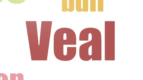 Veal Wordcloud Animated On White Background Stock Footage 107248869