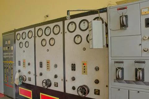 VEC10An old control room Stock Photos