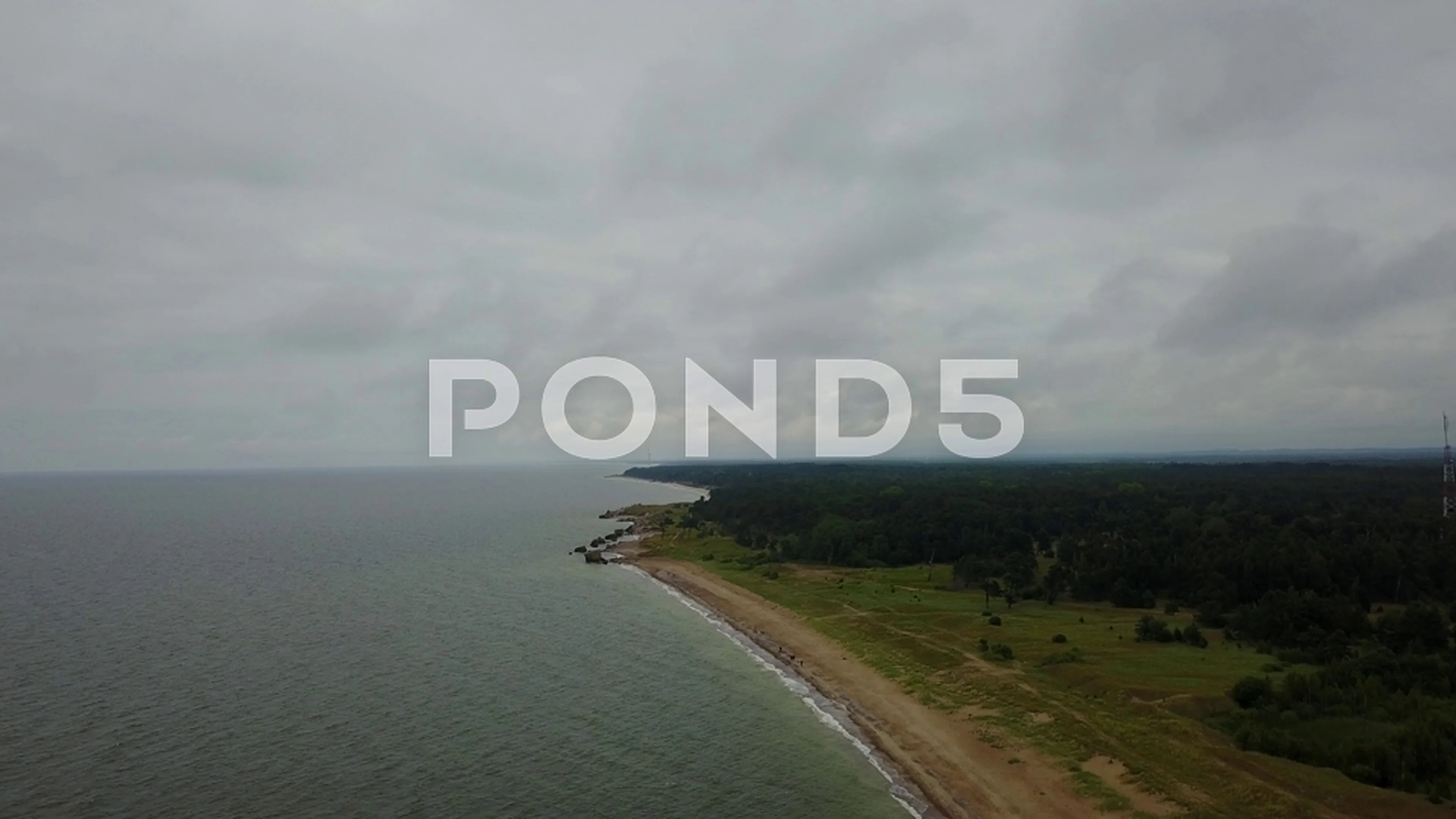 Vecaki Latvia Baltic Sea Seaside Aerial Drone Top View 4k Uhd
