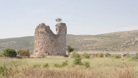 Vecka kula Tower Just Outside Starigrad Paklenica in Croatia Stock Footage 199015304