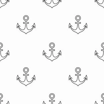 Vecot seamless anchor pattern Stock Illustration