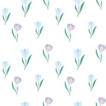 Vecrtor seamless pattern with flowers Stock Illustration