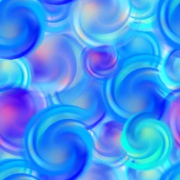 Vecton seamless pattern of abstract translucent bright spirals or strokes of Stock Illustration