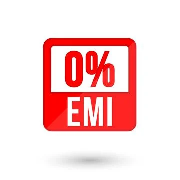 Vector 0% emi red and white design Stock Illustration