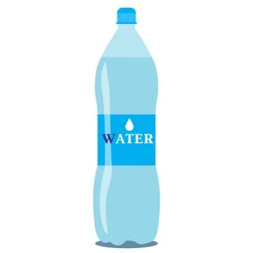 Vector 1 litre bottle of pure water on a white background Stock Illustration