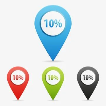 Vector 10 percent pointers Stock Illustration