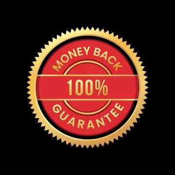 Vector 100% Money Back Guarantee red a golden label Stock Illustration