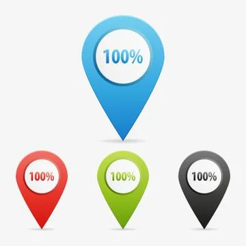 Vector 100 percent pointers Stock Illustration