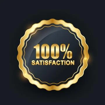 Vector 100% satisfaction guaranteed  label Stock Illustration
