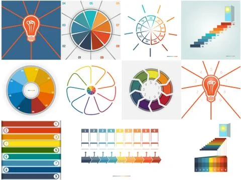 Vector 11 templates Infographics Stock Illustration